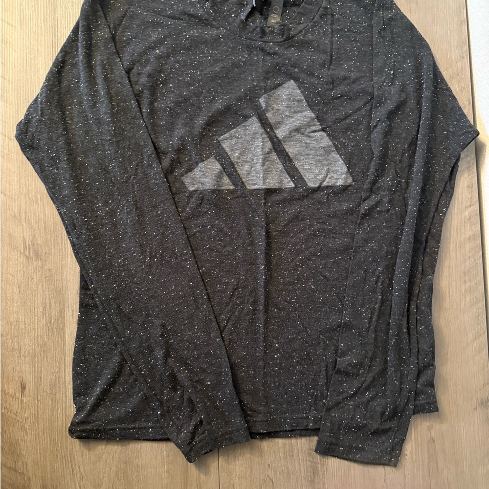 Adidas Speckled Black Long Sleeve Top